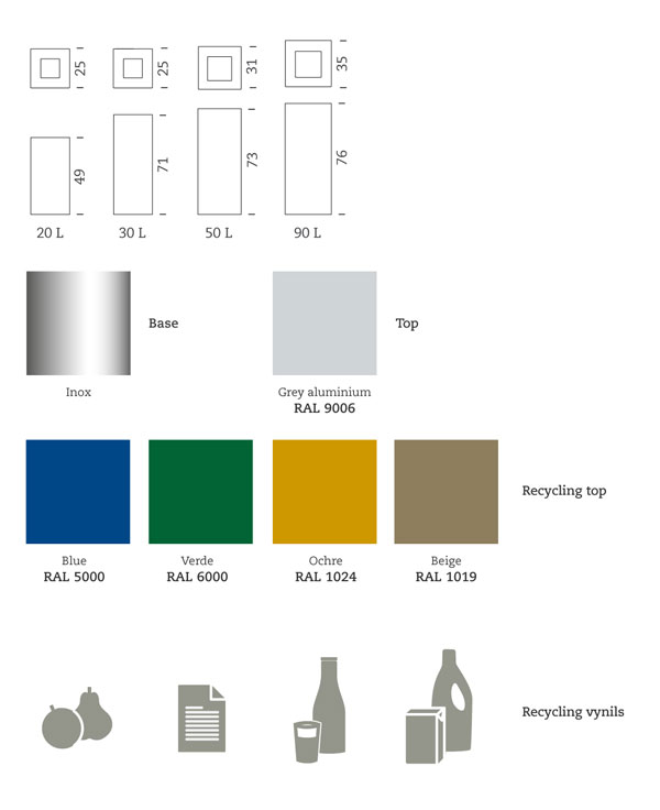 VISLUM papelera RIGA acero inox