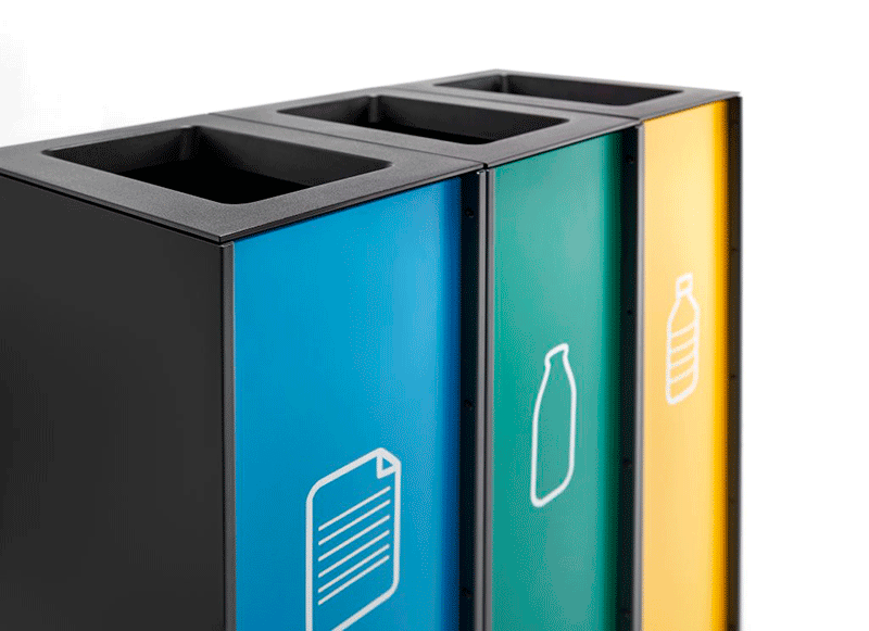 VISLUM papelera reciclaje Zurich frontal color residuo